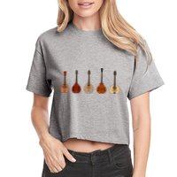 Mandolins In A Row Music Instrument Set Crop Top