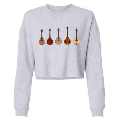 Mandolins In A Row Music Instrument Set Cropped Pullover Crew