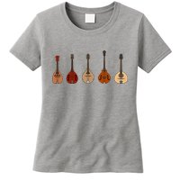Mandolins In A Row Music Instrument Set Womens T-Shirt