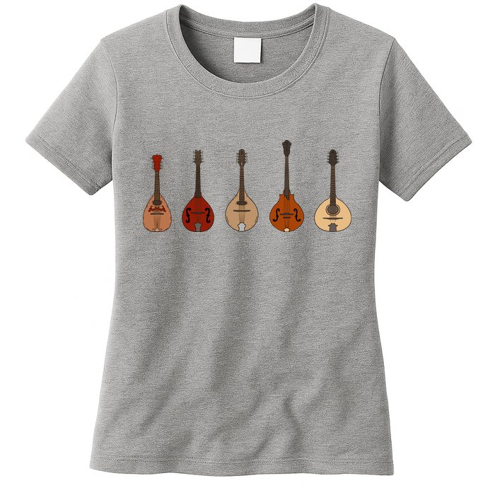 Mandolins In A Row Music Instrument Set Womens T-Shirt
