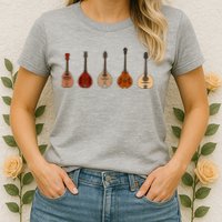 Mandolins In A Row Music Instrument Set Womens T-Shirt