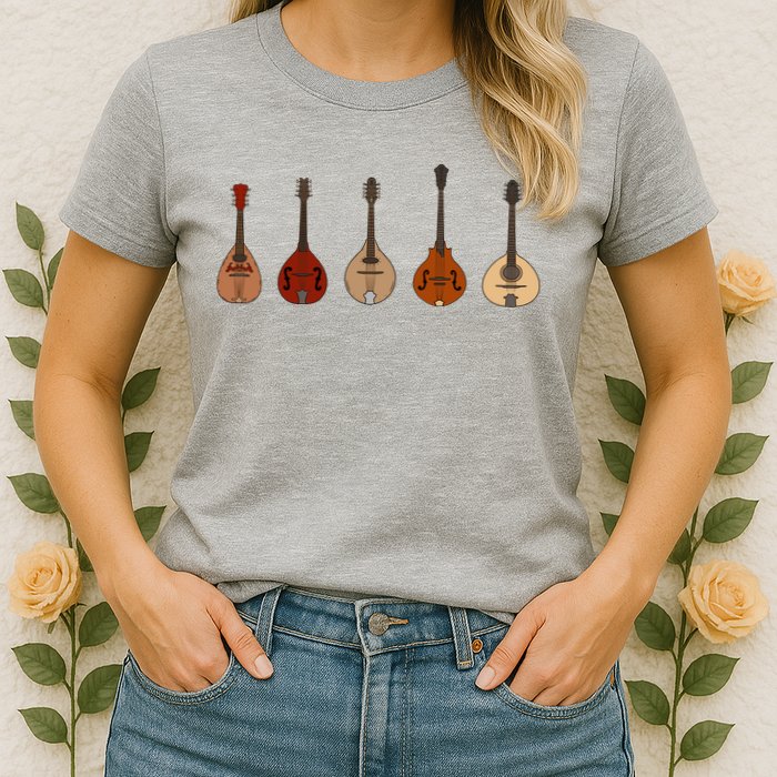 Mandolins In A Row Music Instrument Set Womens T-Shirt