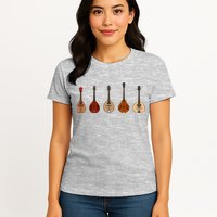 Mandolins In A Row Music Instrument Set Womens T-Shirt
