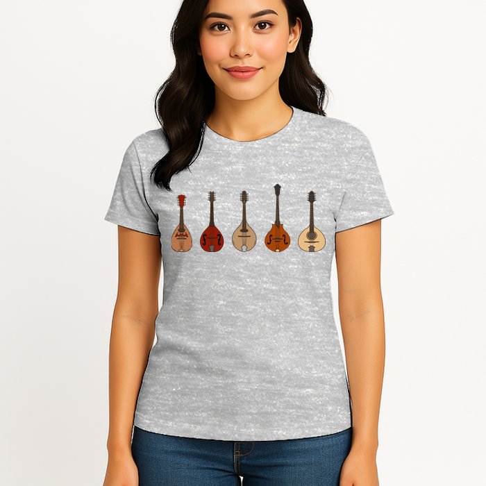 Mandolins In A Row Music Instrument Set Womens T-Shirt