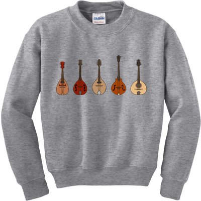 Mandolins In A Row Music Instrument Set Kids Sweatshirt