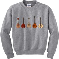 Mandolins In A Row Music Instrument Set Kids Sweatshirt
