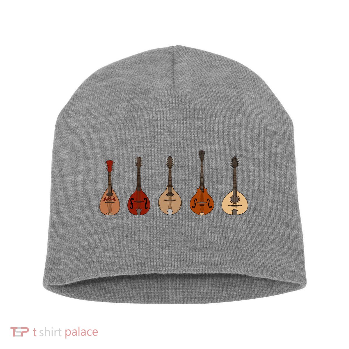 Mandolins In A Row Music Instrument Set Short Acrylic Beanie