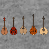 Mandolins In A Row Music Instrument Set Full Zip Hoodie