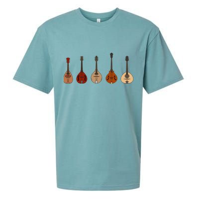 Mandolins In A Row Music Instrument Set Sueded Cloud Jersey T-Shirt