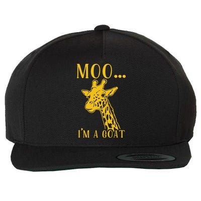 Moo I'm A Goat Funny Giraffe Cow Wool Snapback Cap