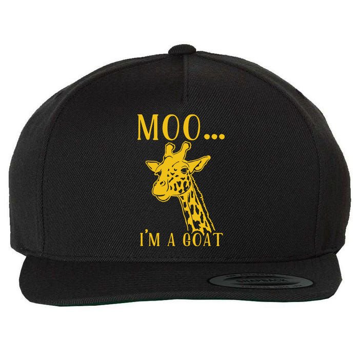 Moo I'm A Goat Funny Giraffe Cow Wool Snapback Cap
