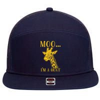Moo I'm A Goat Funny Giraffe Cow 7 Panel Mesh Trucker Snapback Hat