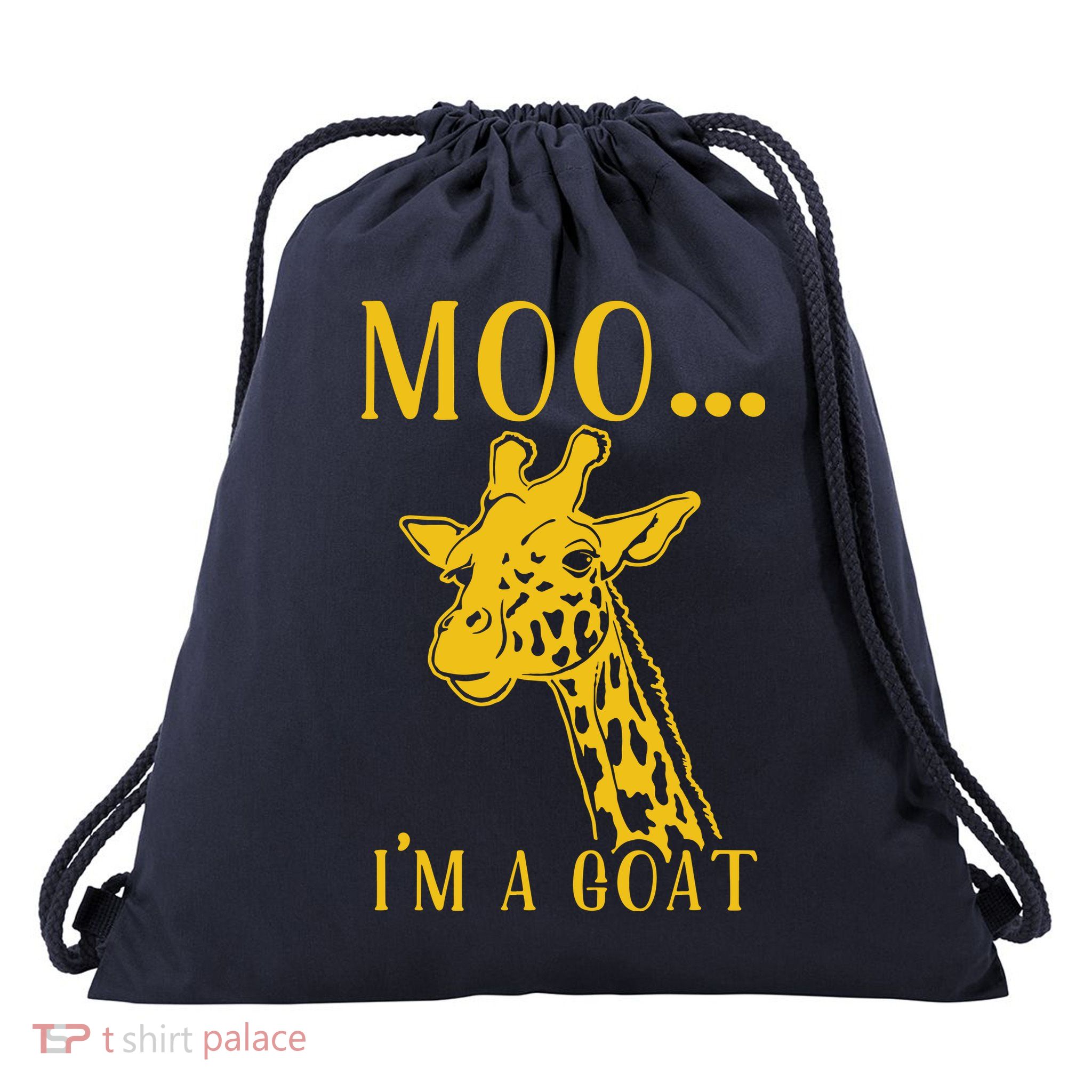 Moo I'm A Goat Funny Giraffe Cow Drawstring Bag