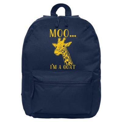 Moo I'm A Goat Funny Giraffe Cow 16 in Basic Backpack