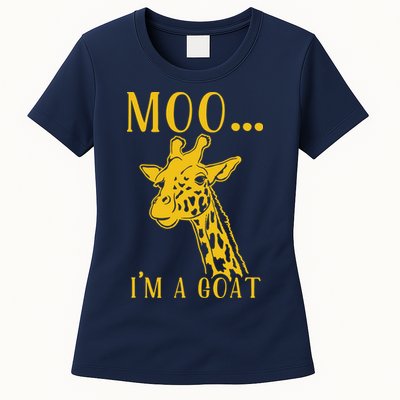 Moo I'm A Goat Funny Giraffe Cow Womens T-Shirt