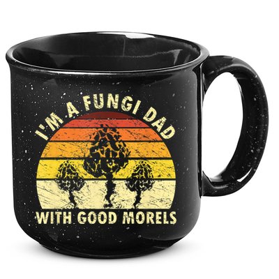 Mens I'm A Fungi Dad Funny Mushroom Foraging Shirt Retro Vintage 15oz Campfire Ceramic Mug