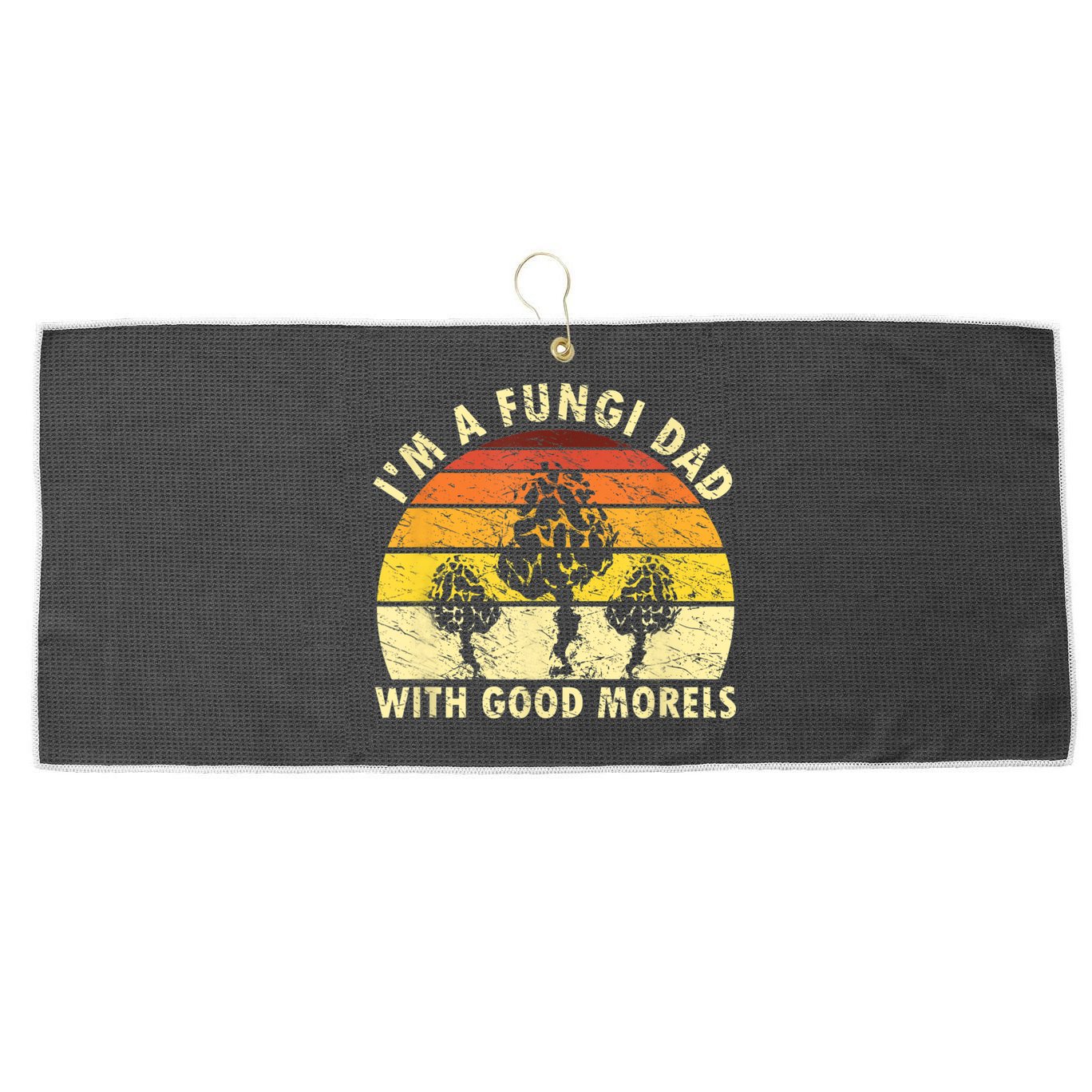 Mens I'm A Fungi Dad Funny Mushroom Foraging Shirt Retro Vintage Large Microfiber Waffle Golf Towel