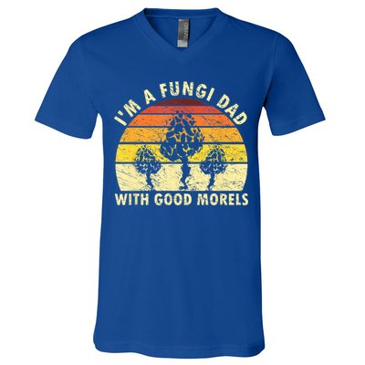 Mens I'm A Fungi Dad Funny Mushroom Foraging Shirt Retro Vintage V-Neck T-Shirt