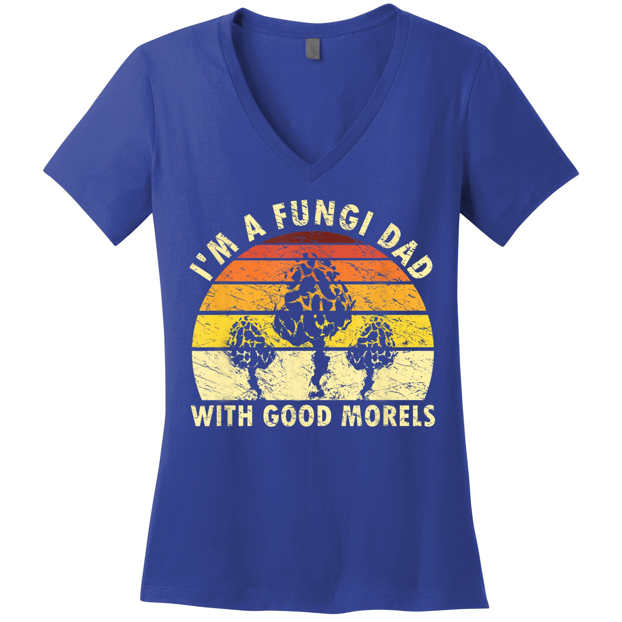 Mens I'm A Fungi Dad Funny Mushroom Foraging Shirt Retro Vintage Women's V-Neck T-Shirt