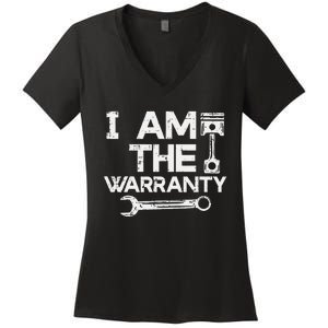 Mechanic I Am The Warranty Funny Car Auto Technician Women's V-Neck T-Shirt