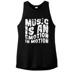 Music Is An Emotion In Motion Ladies PosiCharge Tri-Blend Wicking Tank