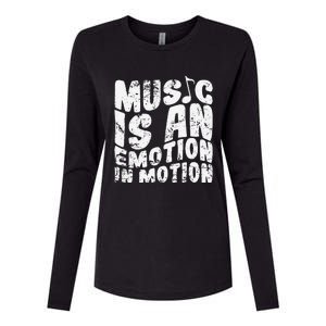 Music Is An Emotion In Motion Womens Cotton Relaxed Long Sleeve T-Shirt