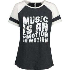 Music Is An Emotion In Motion Enza Ladies Jersey Colorblock Tee