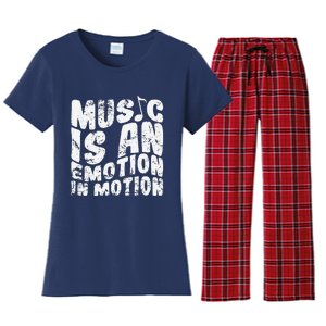 Music Is An Emotion In Motion Women's Flannel Pajama Set