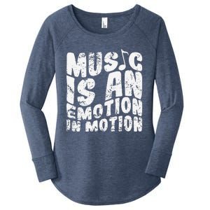 Music Is An Emotion In Motion Women's Perfect Tri Tunic Long Sleeve Shirt