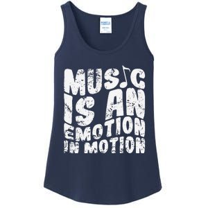 Music Is An Emotion In Motion Ladies Essential Tank