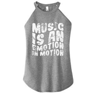 Music Is An Emotion In Motion Women's Perfect Tri Rocker Tank