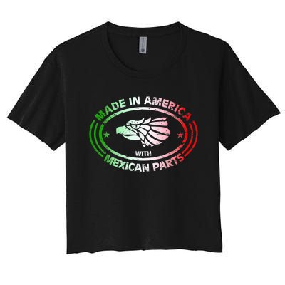 Made In America With Mexican Parts, American Pride Shirt Women's Crop Top Tee