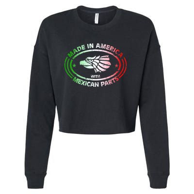 Made In America With Mexican Parts, American Pride Shirt Cropped Pullover Crew