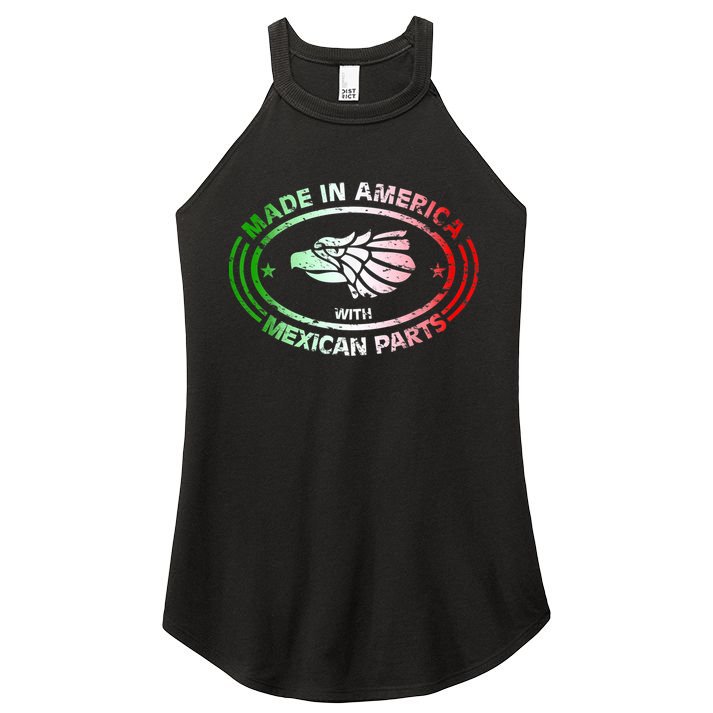 Made In America With Mexican Parts, American Pride Shirt Women's Perfect Tri Rocker Tank