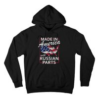 Made In America With Russian Parts Half American Russia Hoodie