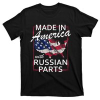 Made In America With Russian Parts Half American Russia T-Shirt