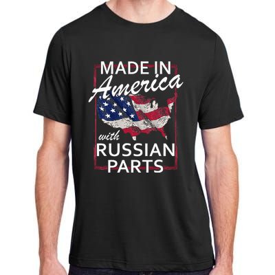 Made In America With Russian Parts Half American Russia Adult ChromaSoft Performance T-Shirt