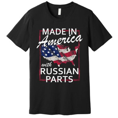 Made In America With Russian Parts Half American Russia Premium T-Shirt