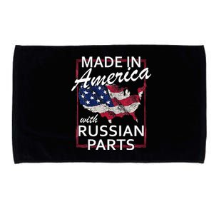 Made In America With Russian Parts Half American Russia Microfiber Hand Towel