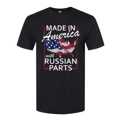 Made In America With Russian Parts Half American Russia Softstyle CVC T-Shirt