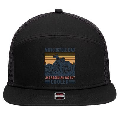 Men Im A Biker Dad Funny Motorcycle Rider Dad Fathers Day Gift 7 Panel Mesh Trucker Snapback Hat