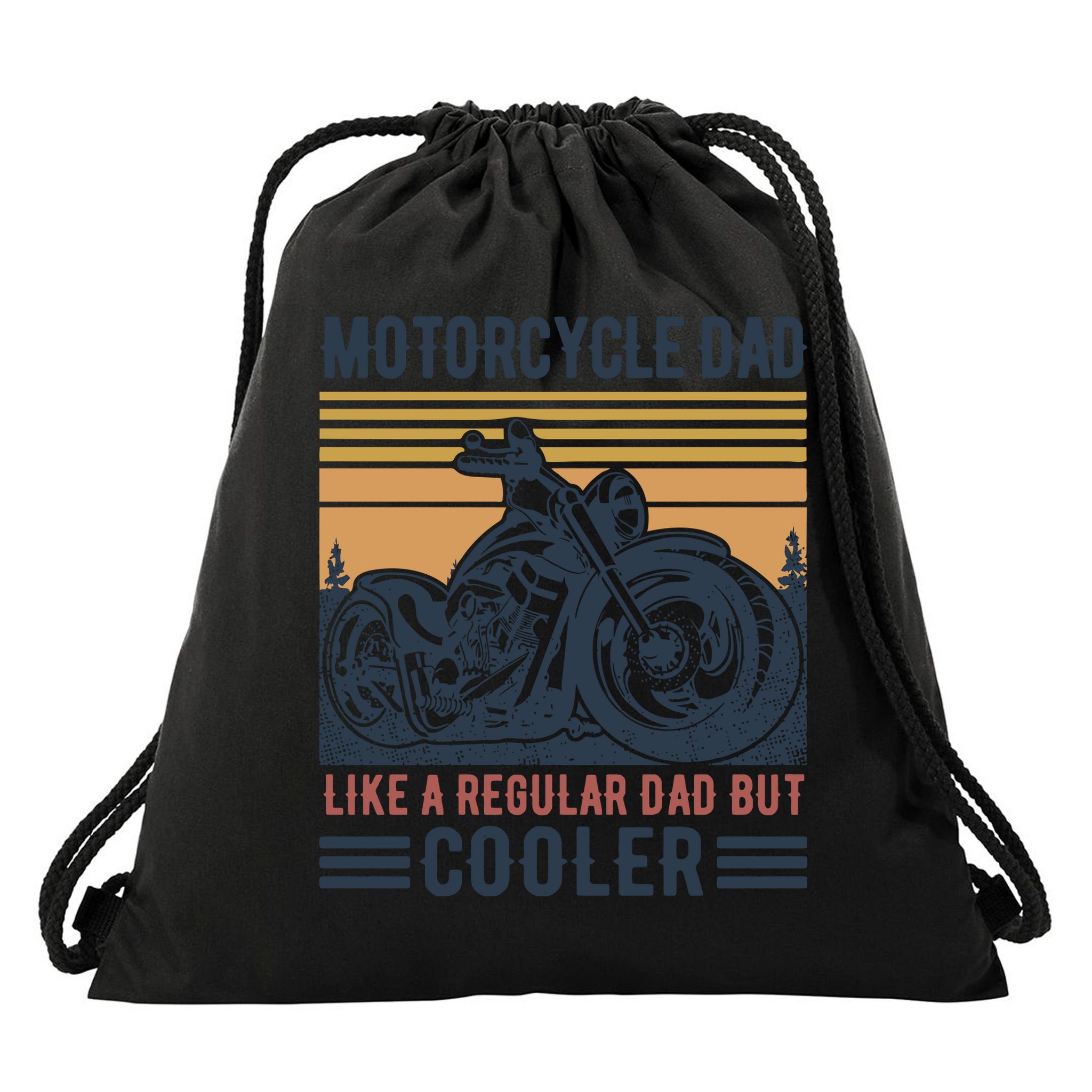 Men Im A Biker Dad Funny Motorcycle Rider Dad Fathers Day Gift Drawstring Bag