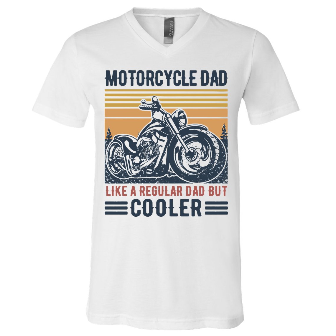 Men Im A Biker Dad Funny Motorcycle Rider Dad Fathers Day Gift V-Neck T-Shirt