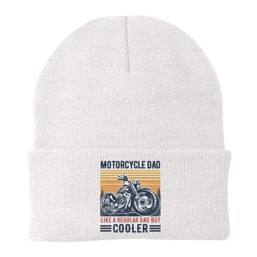 Men Im A Biker Dad Funny Motorcycle Rider Dad Fathers Day Gift Beanie