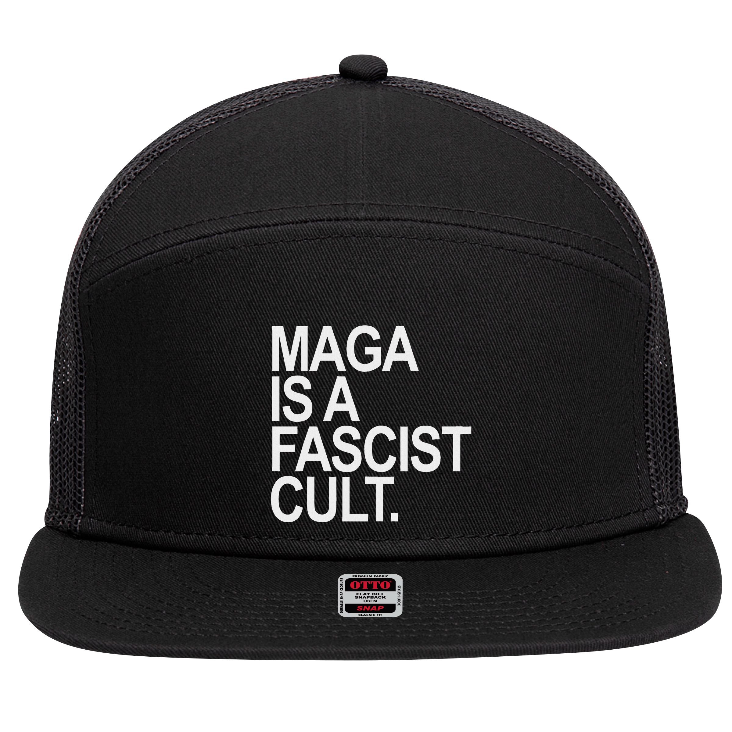 Maga Is A Fascist Cult Stand Against Fascism 7 Panel Mesh Trucker Snapback Hat