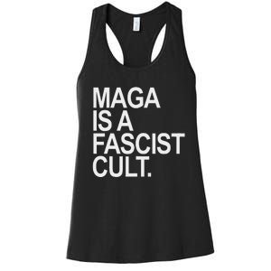 Maga Is A Fascist Cult Stand Against Fascism Women's Racerback Tank