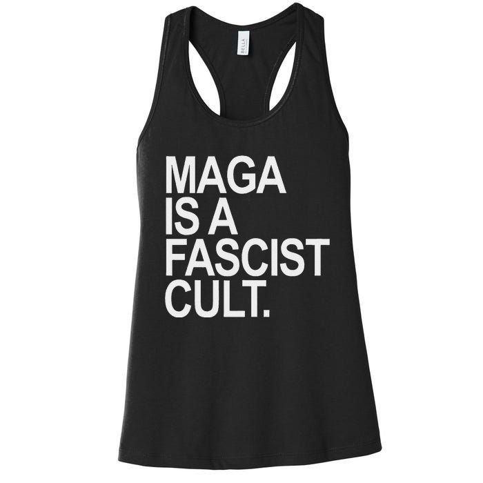 Maga Is A Fascist Cult Stand Against Fascism Women's Racerback Tank