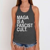 Maga Is A Fascist Cult Stand Against Fascism Women's Knotted Racerback Tank