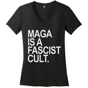 Maga Is A Fascist Cult Stand Against Fascism Women's V-Neck T-Shirt