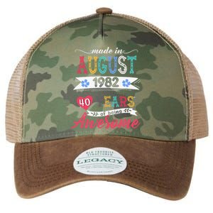 Made In August 1982 40 Year Of Being Awesome 40th Birthday Legacy Tie Dye Trucker Hat